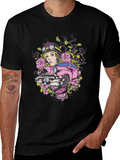 Vintage Car Girl Graphic Tee - Cool Black T-Shirt product image 1