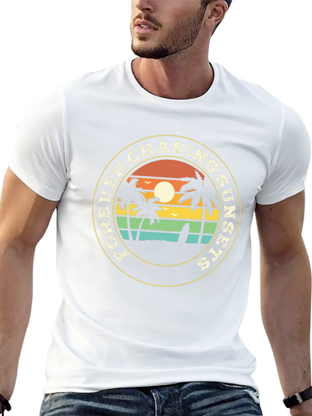 Forever Chasing Sunsets Black Graphic Tee product image 4