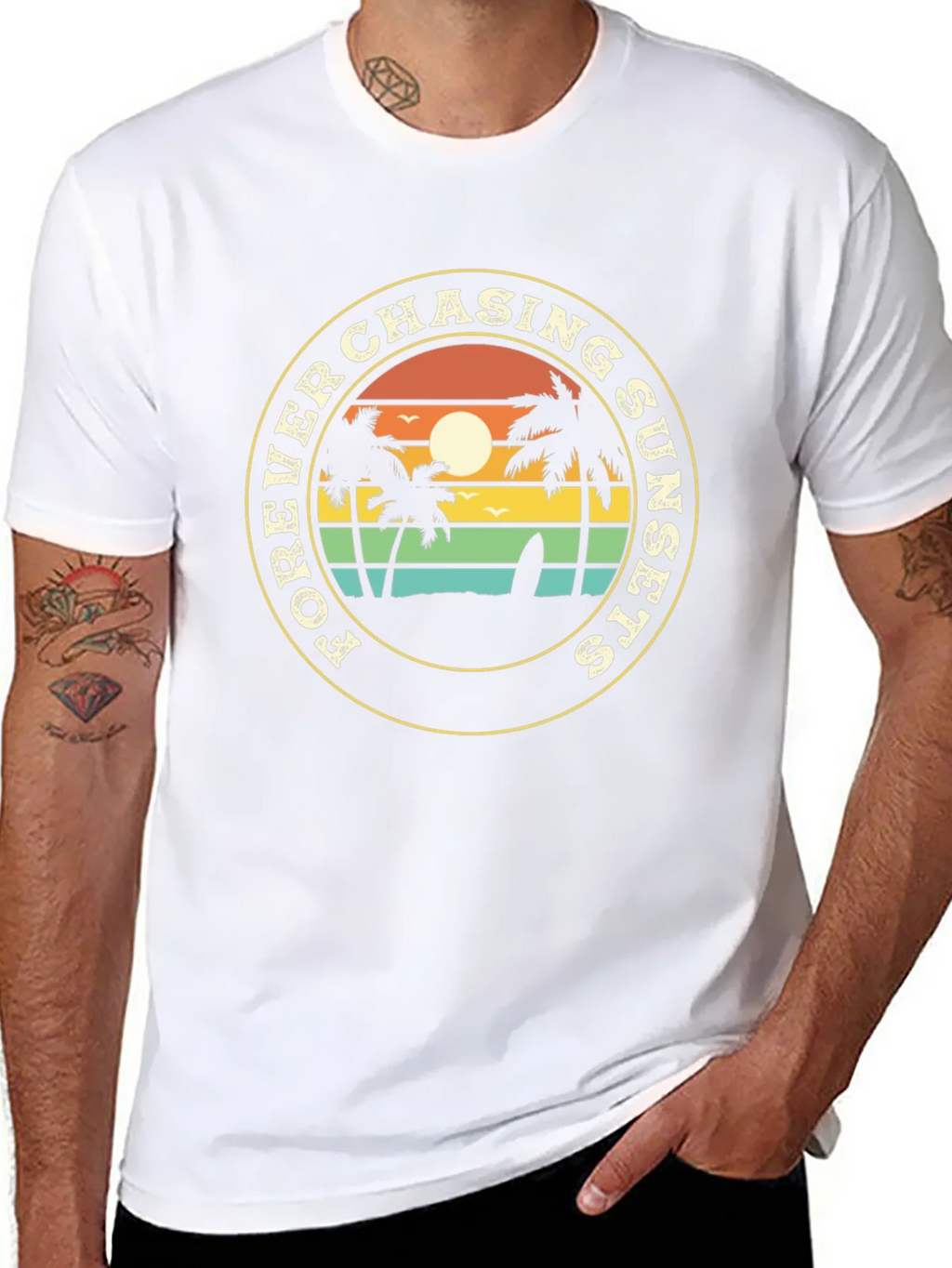 Forever Chasing Sunsets Black Graphic Tee product image 10