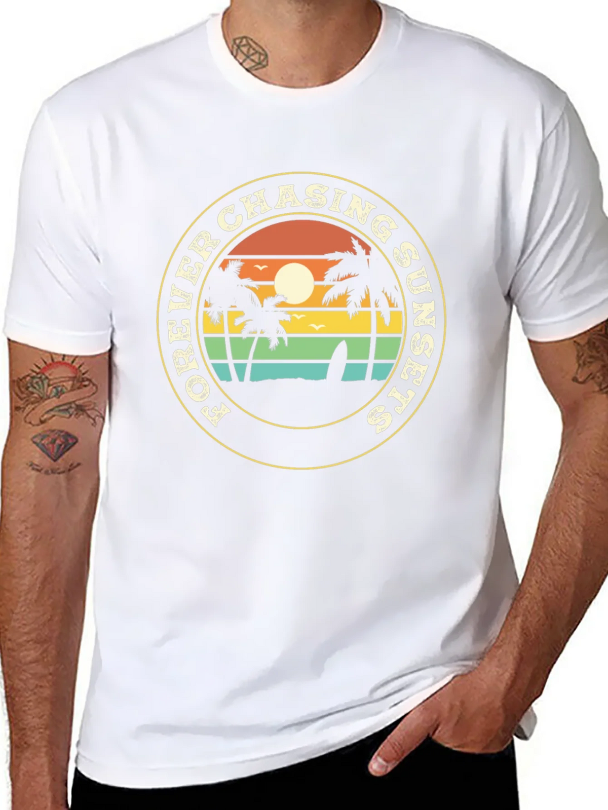 Forever Chasing Sunsets Black Graphic Tee product image 10