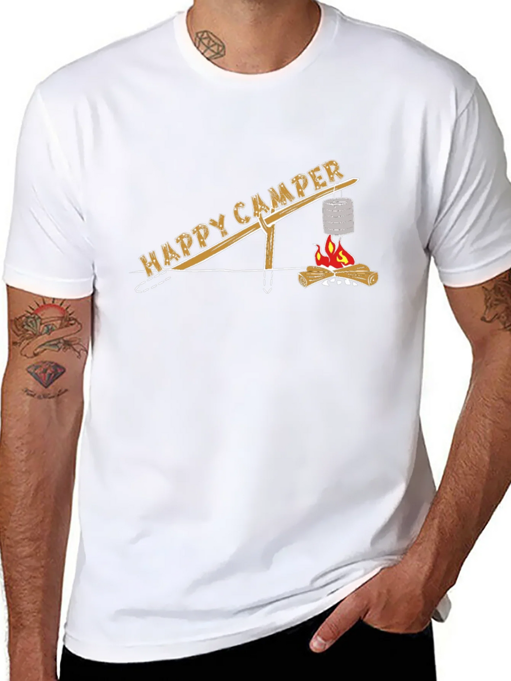 Happy Camper T-Shirt - Campfire Cooking Design product image 10