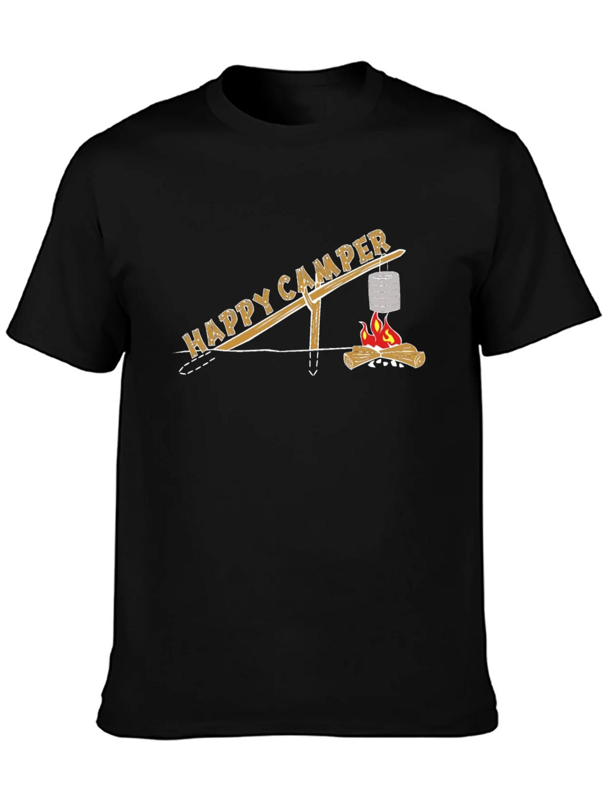 Happy Camper T-Shirt - Campfire Cooking Design product image 6