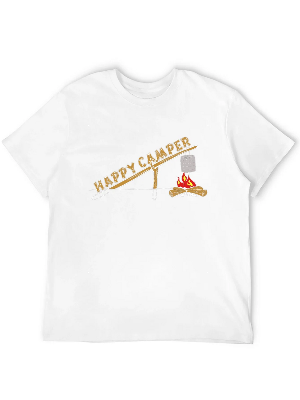 Happy Camper T-Shirt - Campfire Cooking Design product image 3
