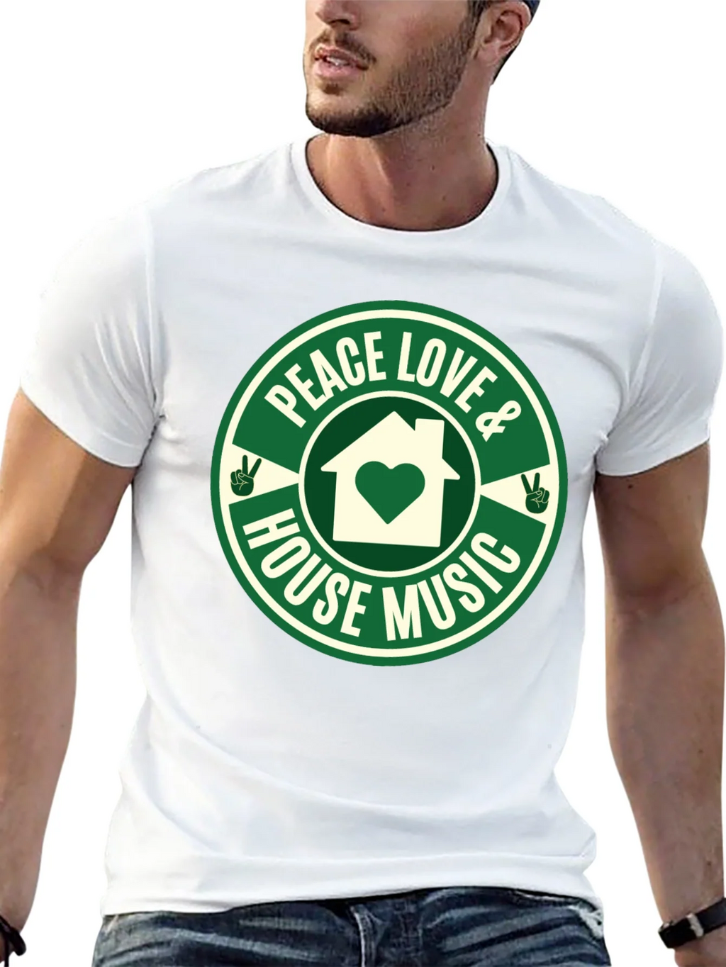 Peace Love House Music Graphic Tee product image 4