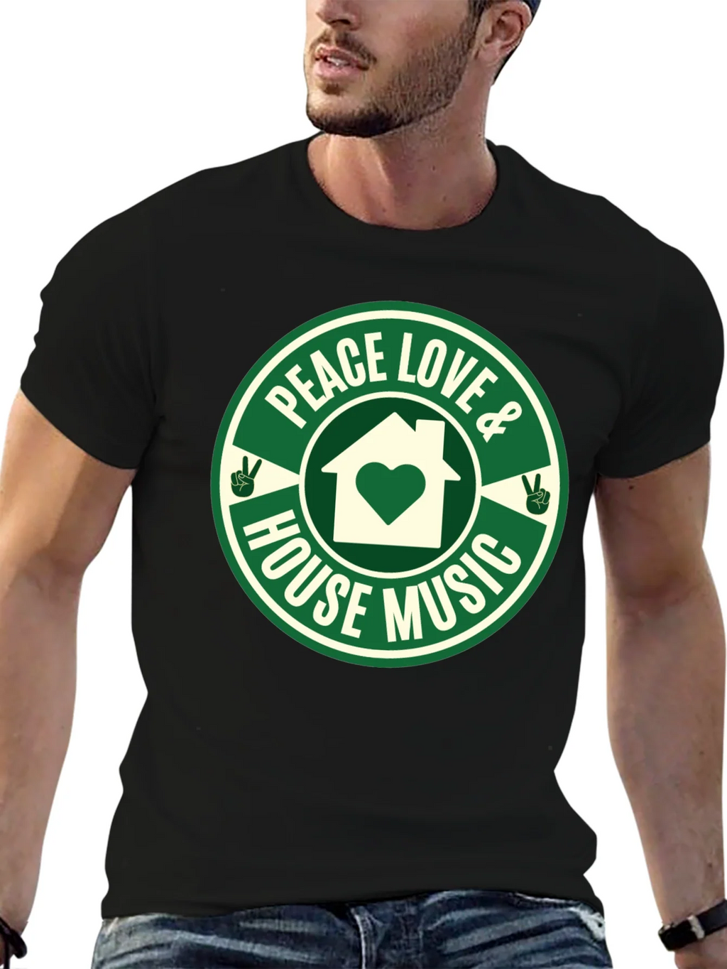 Peace Love House Music Graphic Tee product image 9