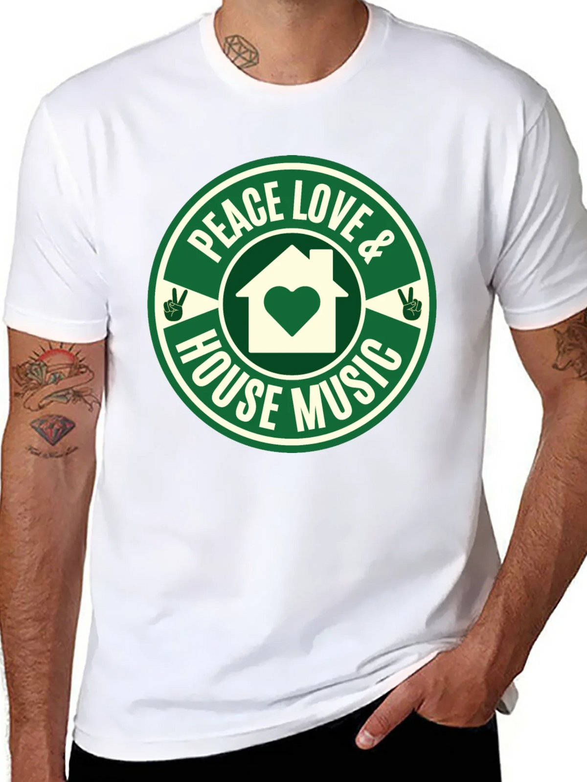 Peace Love House Music Graphic Tee product image 10