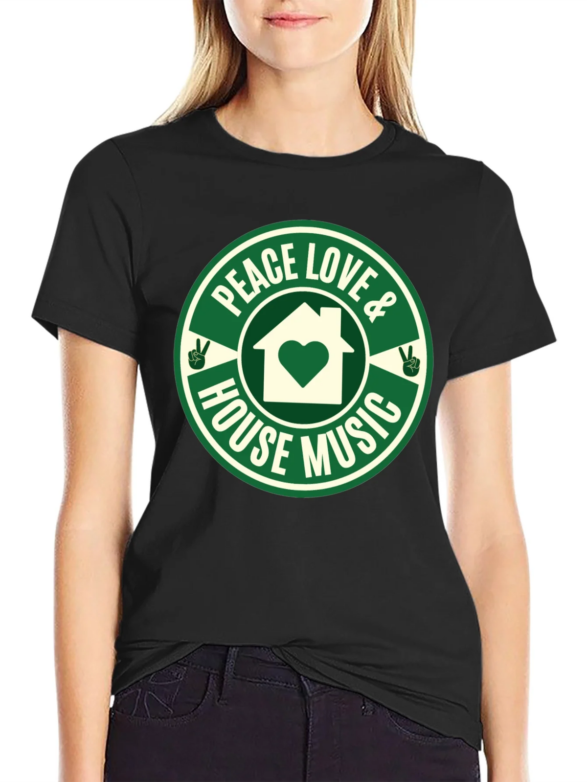 Peace Love House Music Graphic Tee product image 5