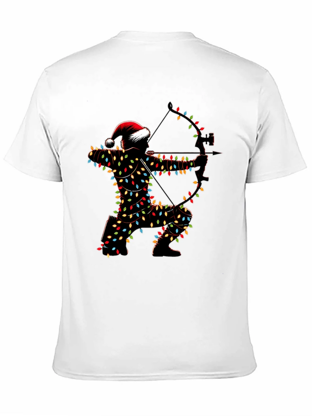 Archery Christmas Lights Santa T-Shirt product image 2