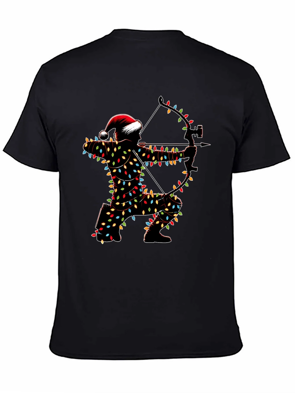 Archery Christmas Lights Santa T-Shirt product image 7