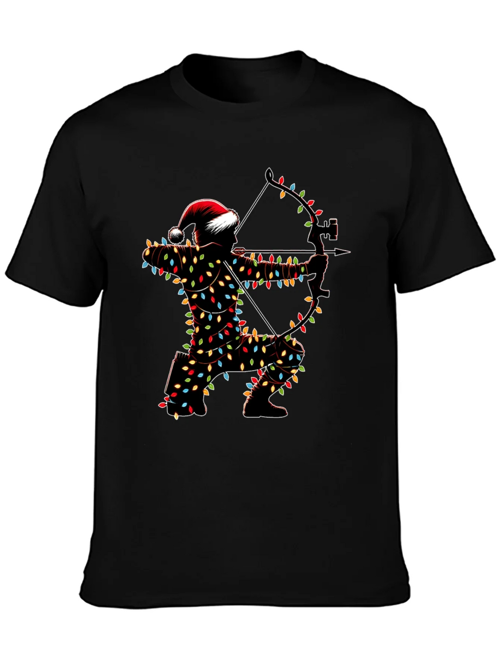 Archery Christmas Lights Santa T-Shirt product image 6