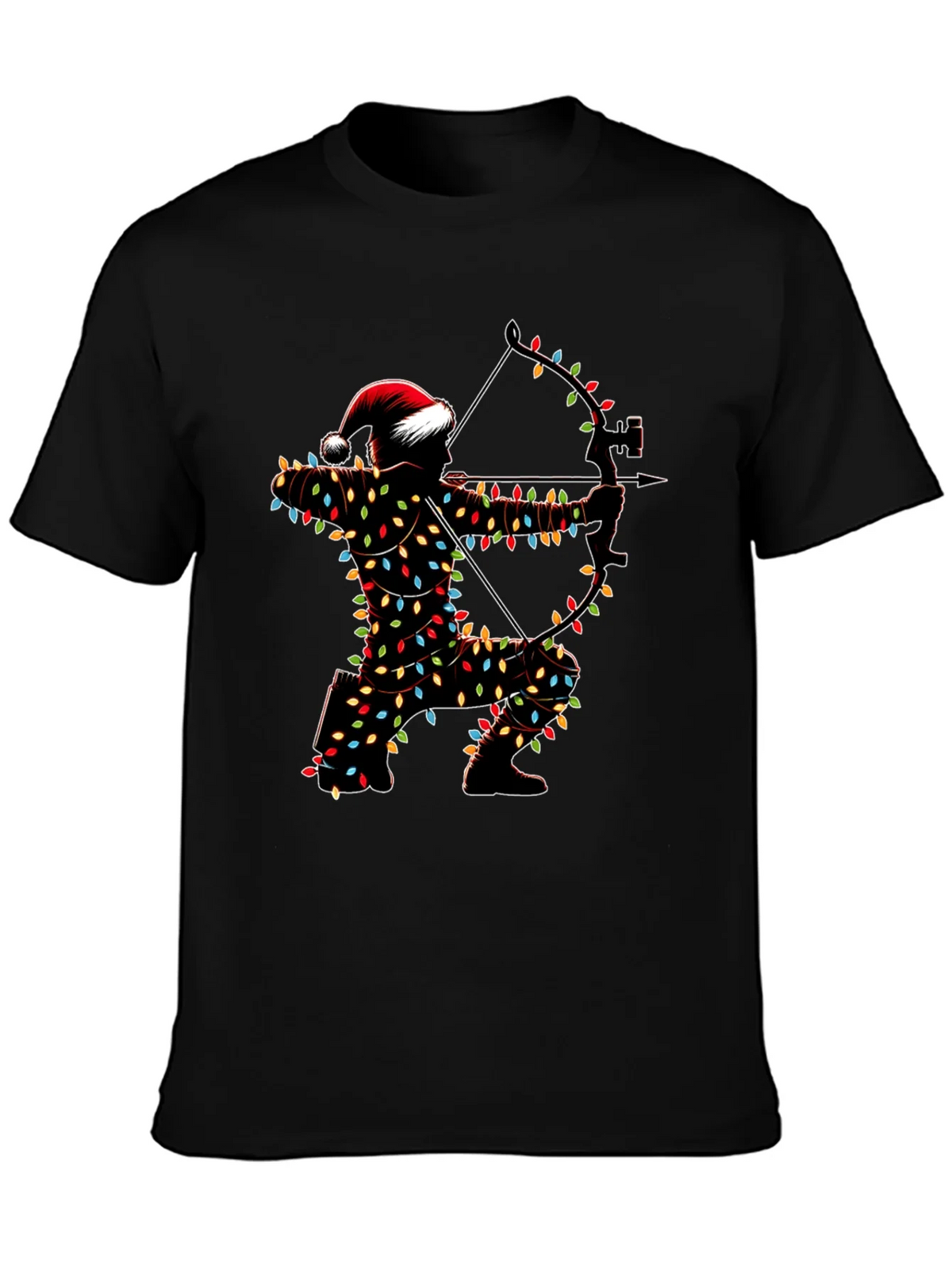 Archery Christmas Lights Santa T-Shirt product image 6