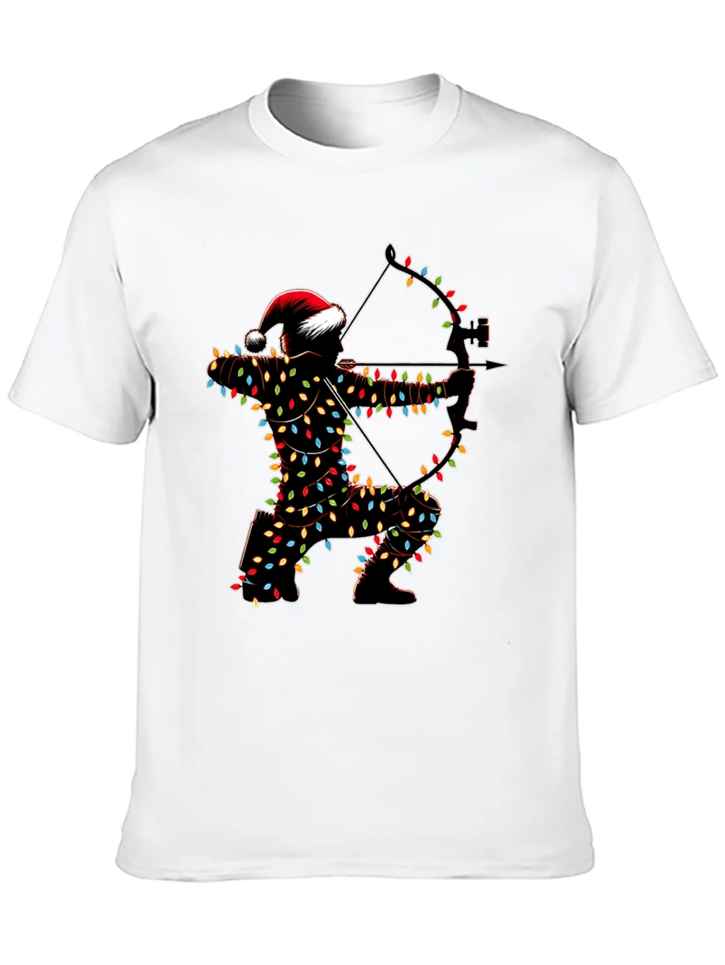 Archery Christmas Lights Santa T-Shirt product image 12