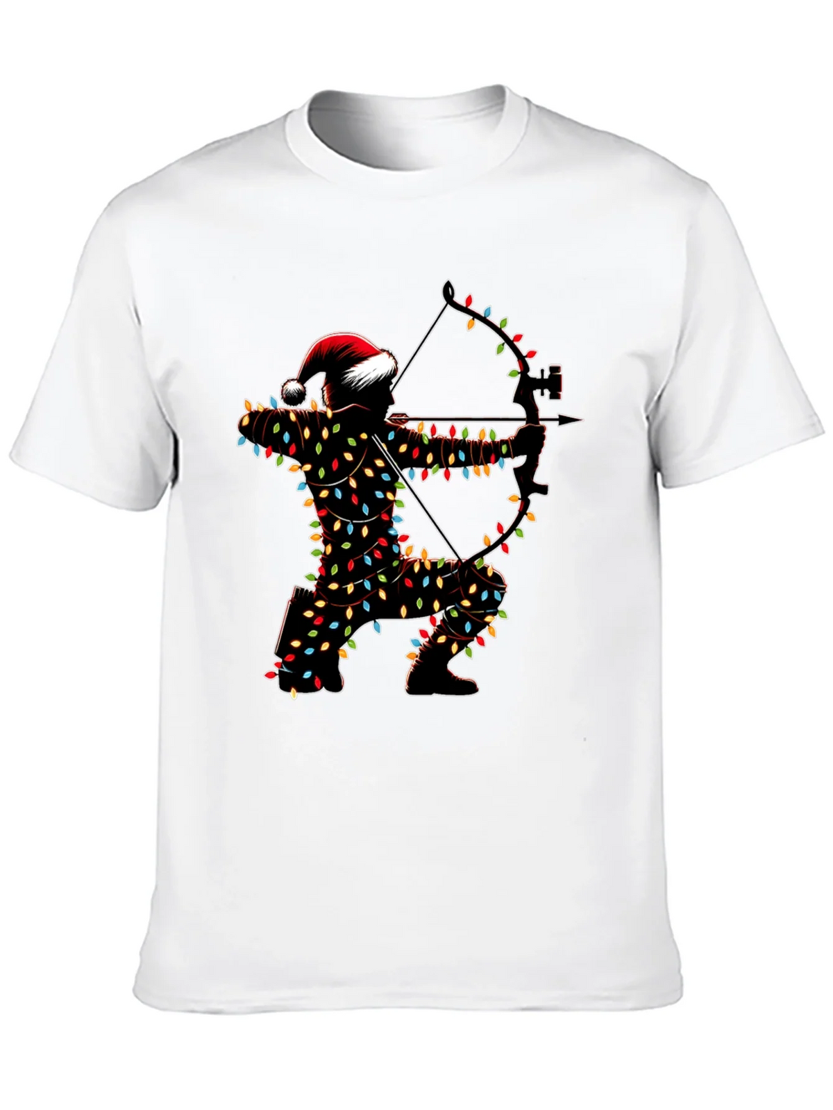 Archery Christmas Lights Santa T-Shirt product image 12