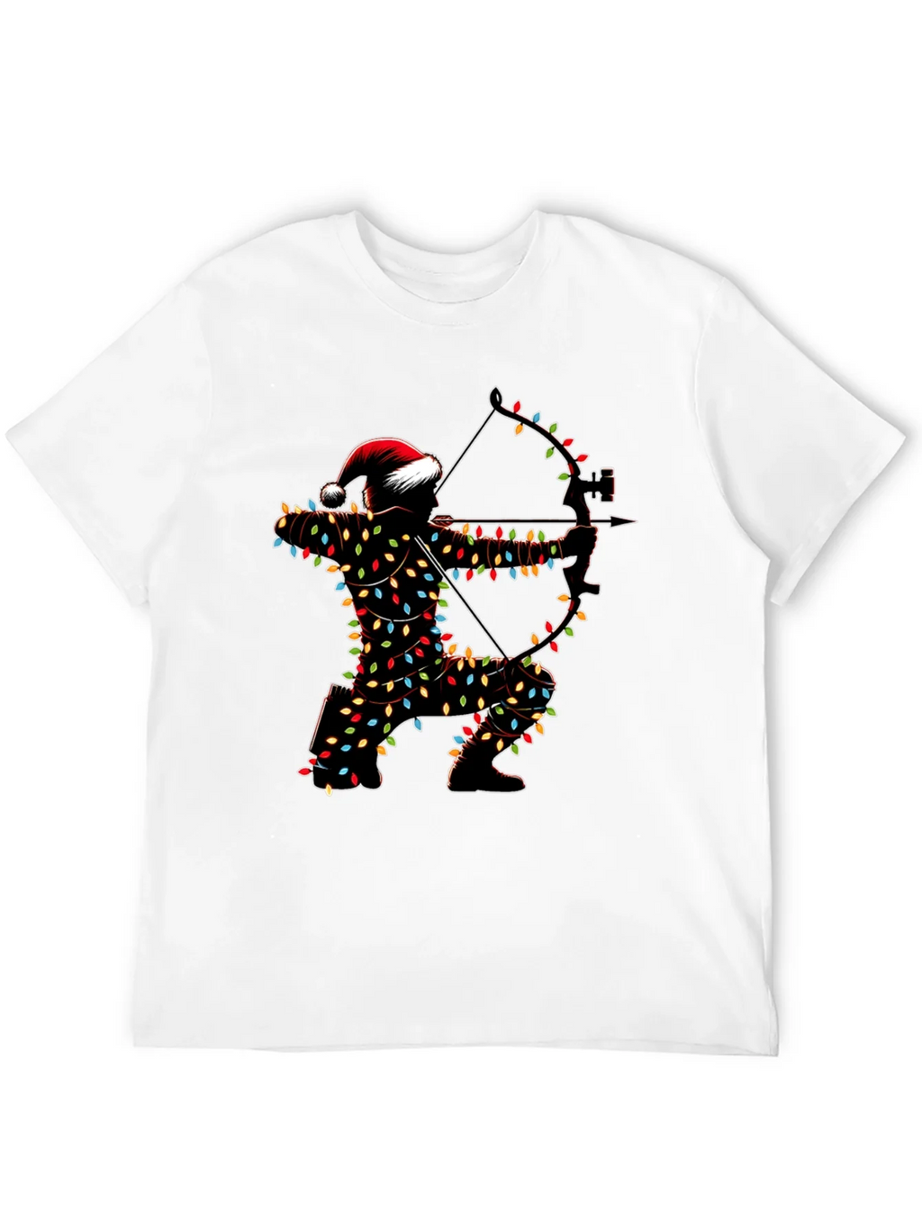 Archery Christmas Lights Santa T-Shirt product image 3