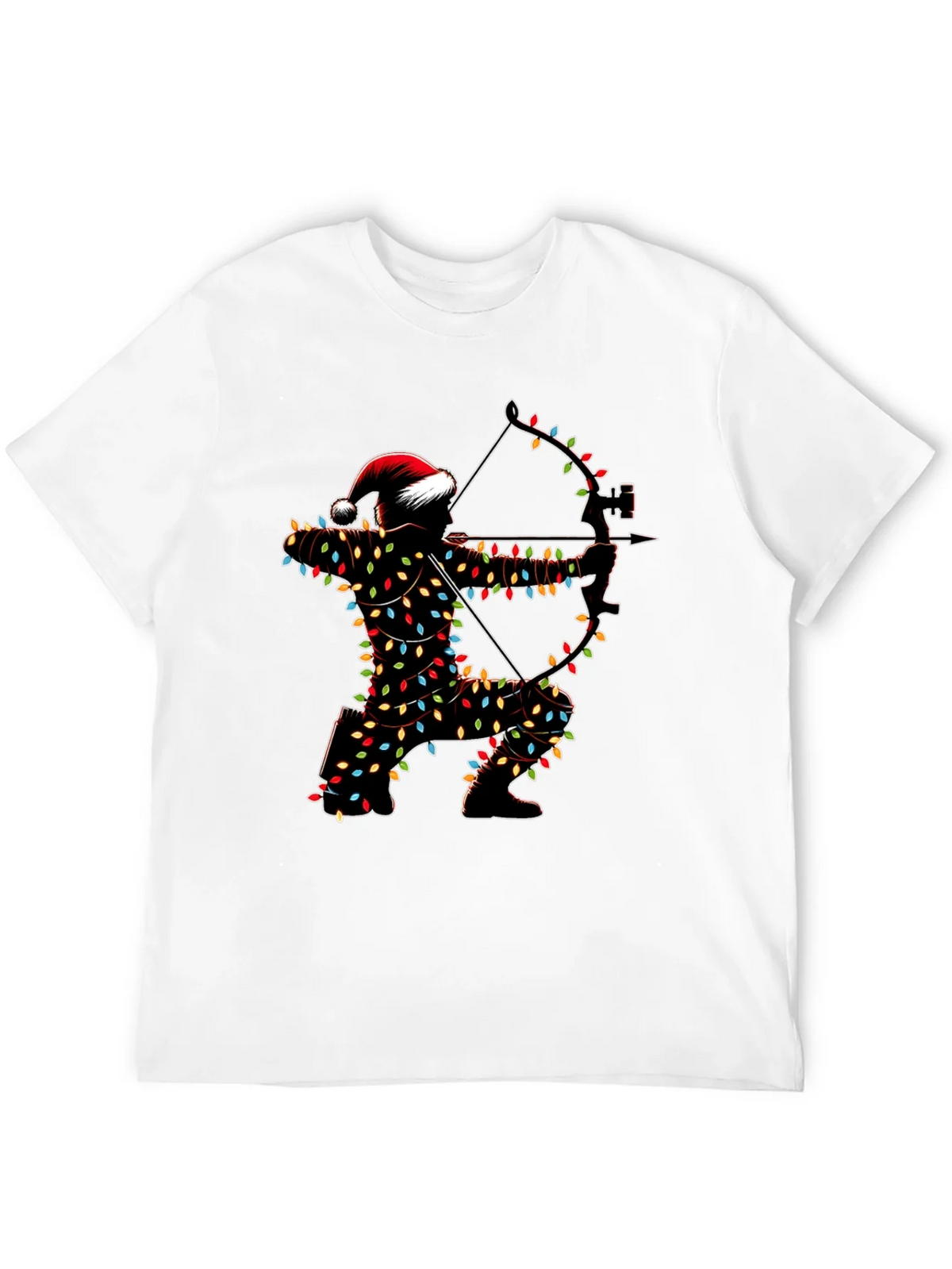 Archery Christmas Lights Santa T-Shirt product image 3