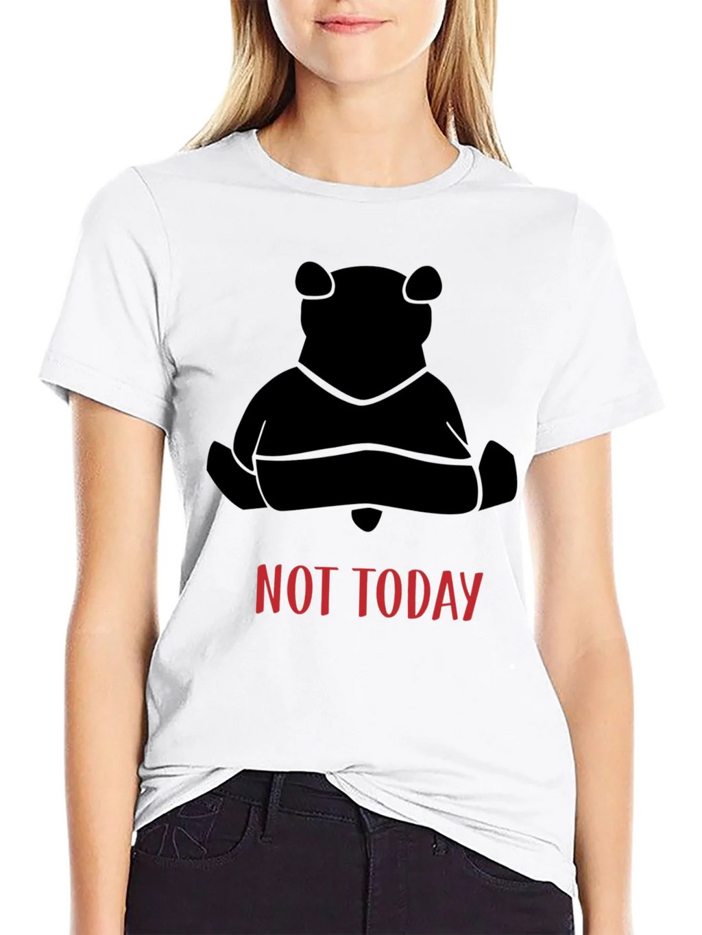 Not Today Bear Black T-Shirt product image 4