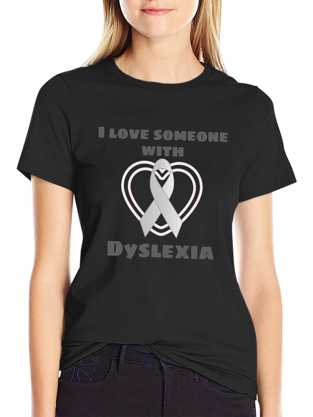 Dyslexia Awareness Ribbon Heart T-Shirt product image 3