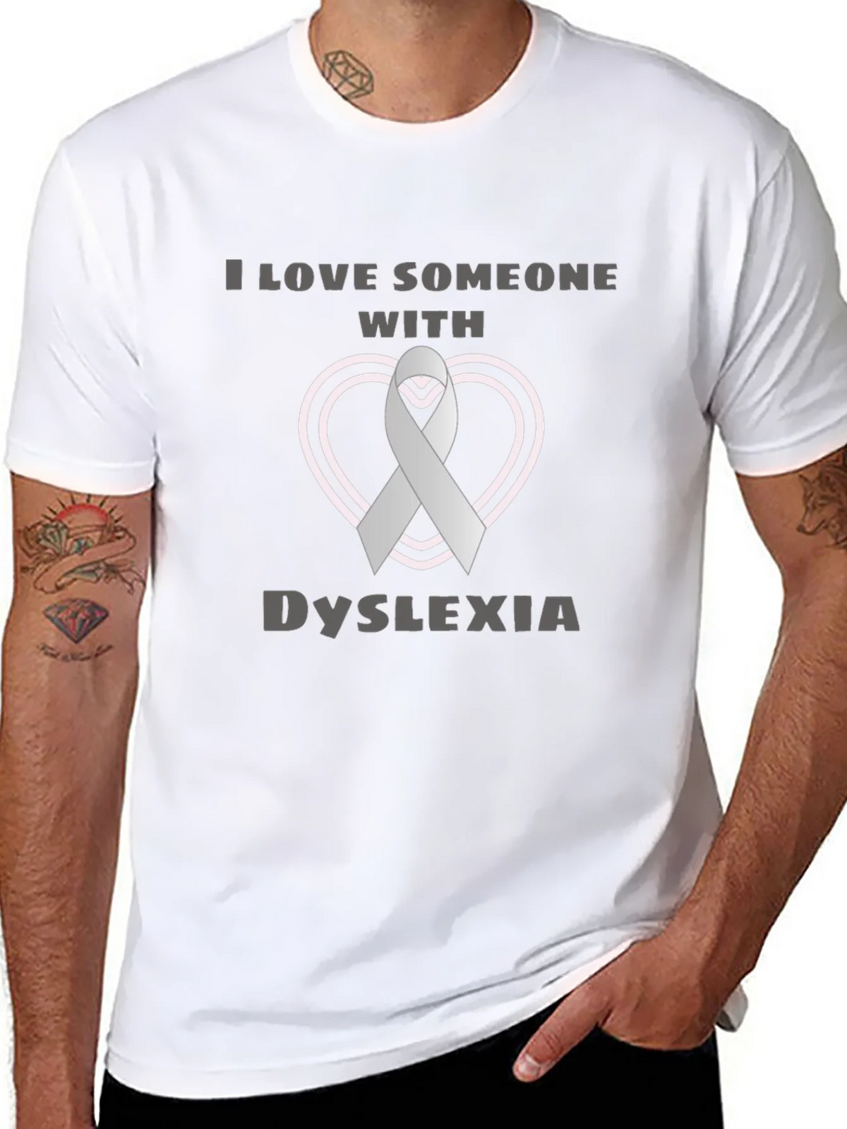 Dyslexia Awareness Ribbon Heart T-Shirt product image 8