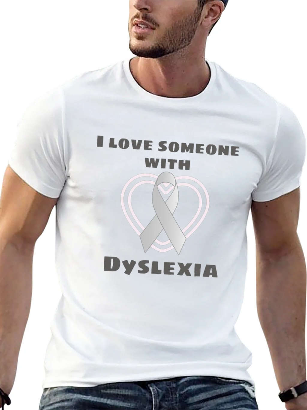 Dyslexia Awareness Ribbon Heart T-Shirt product image 2