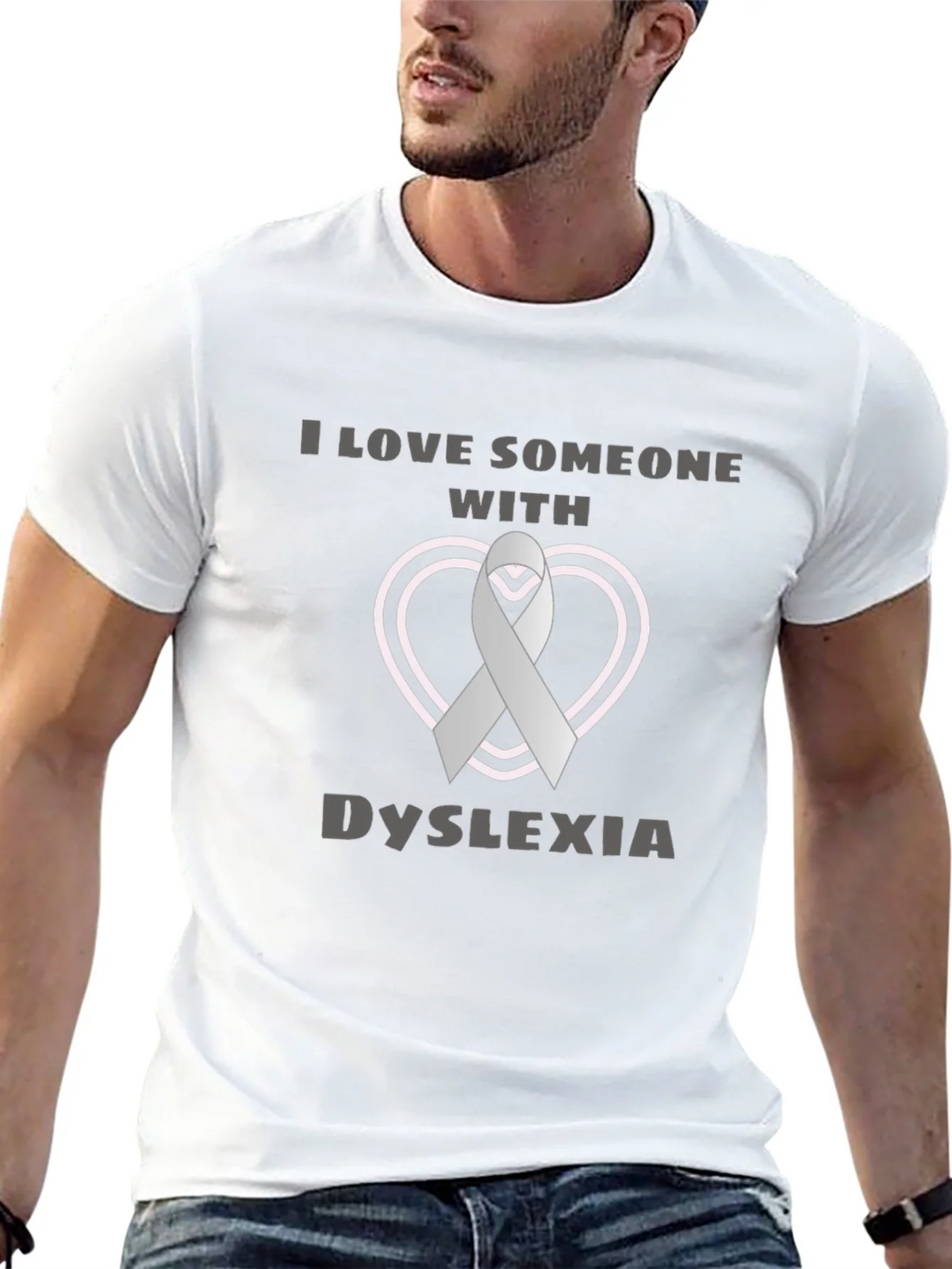 Dyslexia Awareness Ribbon Heart T-Shirt product image 2