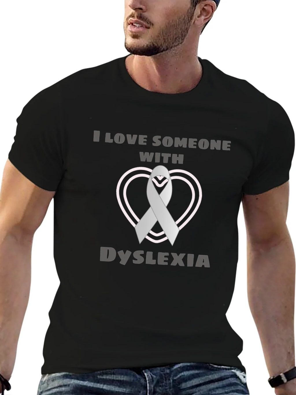 Dyslexia Awareness Ribbon Heart T-Shirt product image 7