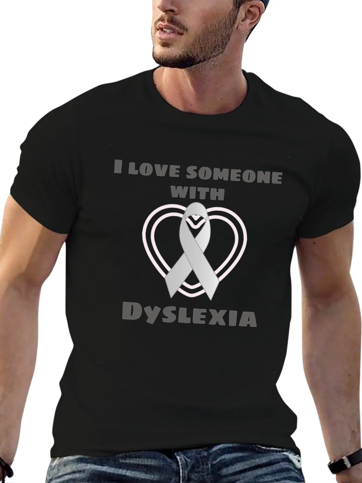 Dyslexia Awareness Ribbon Heart T-Shirt product image 7