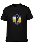 Retro Surfer Graphic Tee - Classic Black T-Shirt product image 1