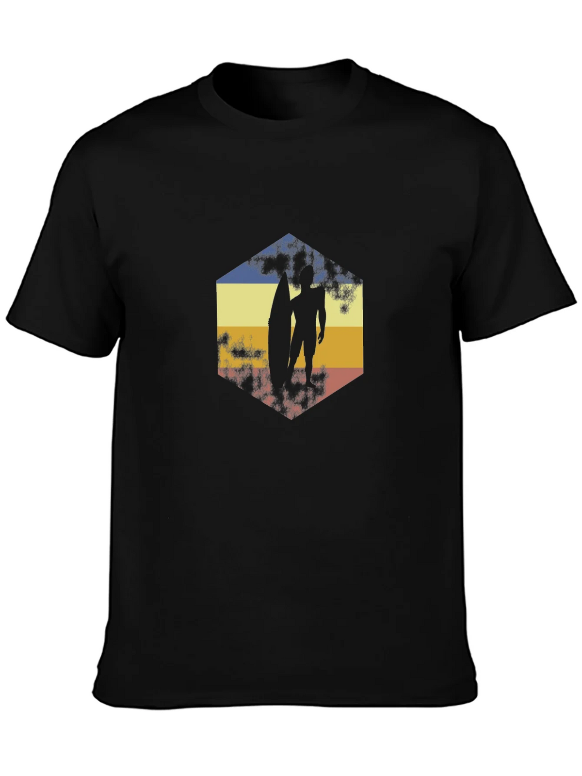 Retro Surfer Graphic Tee - Classic Black T-Shirt product image 1
