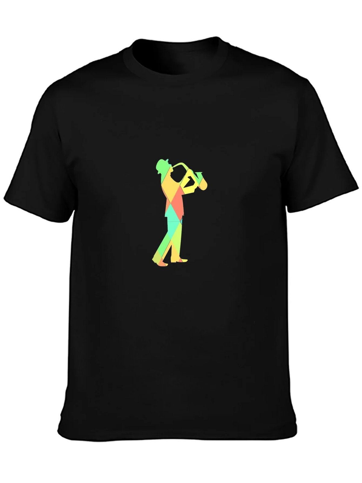 Geometric Saxophone Player Graphic Tee - Black product image 6