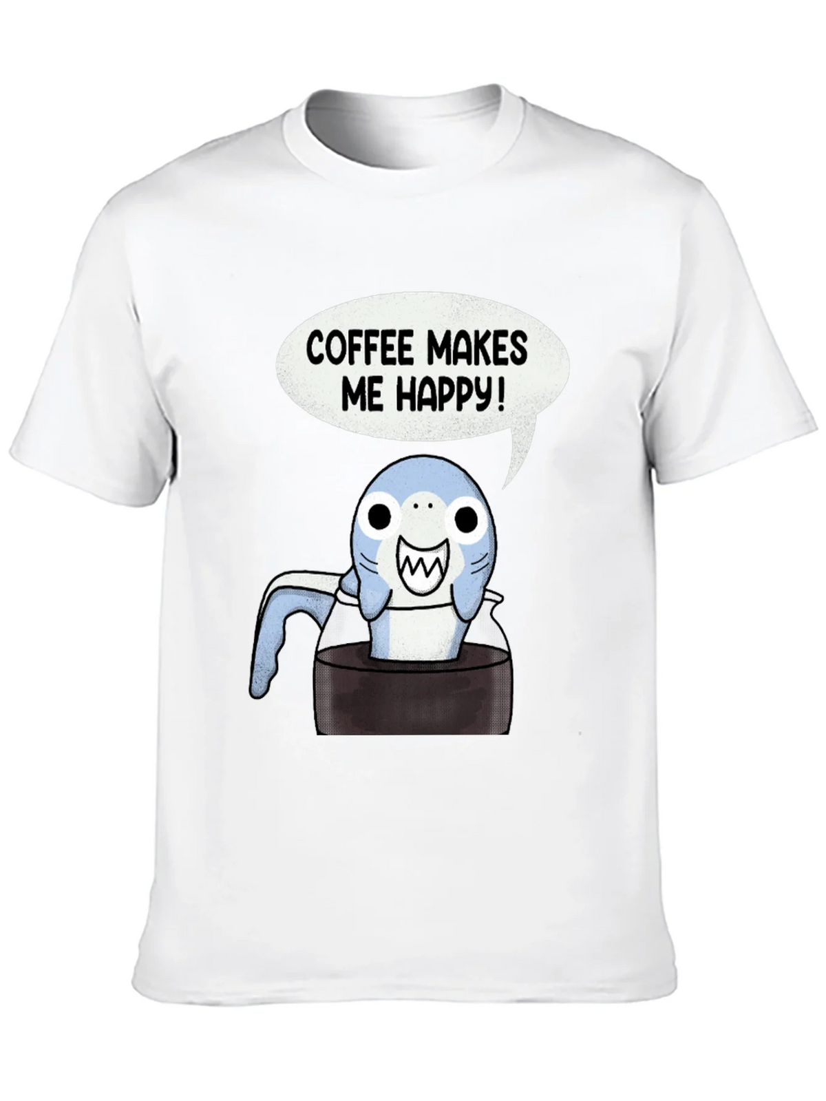 Coffee Shark T-Shirt - Makes Me Happy Tee product image 10