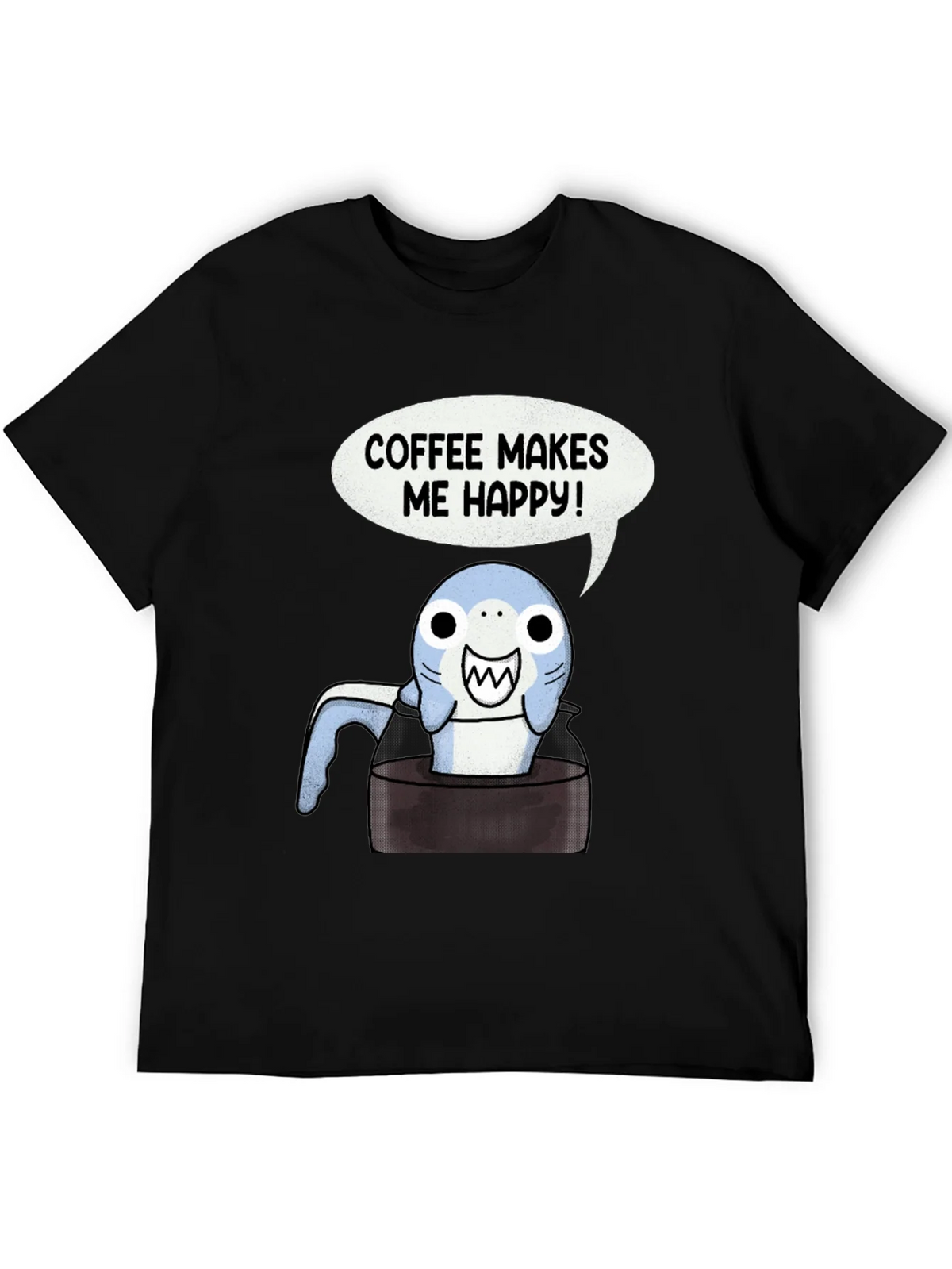 Coffee Shark T-Shirt - Makes Me Happy Tee product image 7