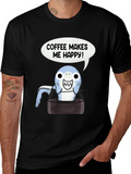 Coffee Shark T-Shirt - Makes Me Happy Tee product image 1