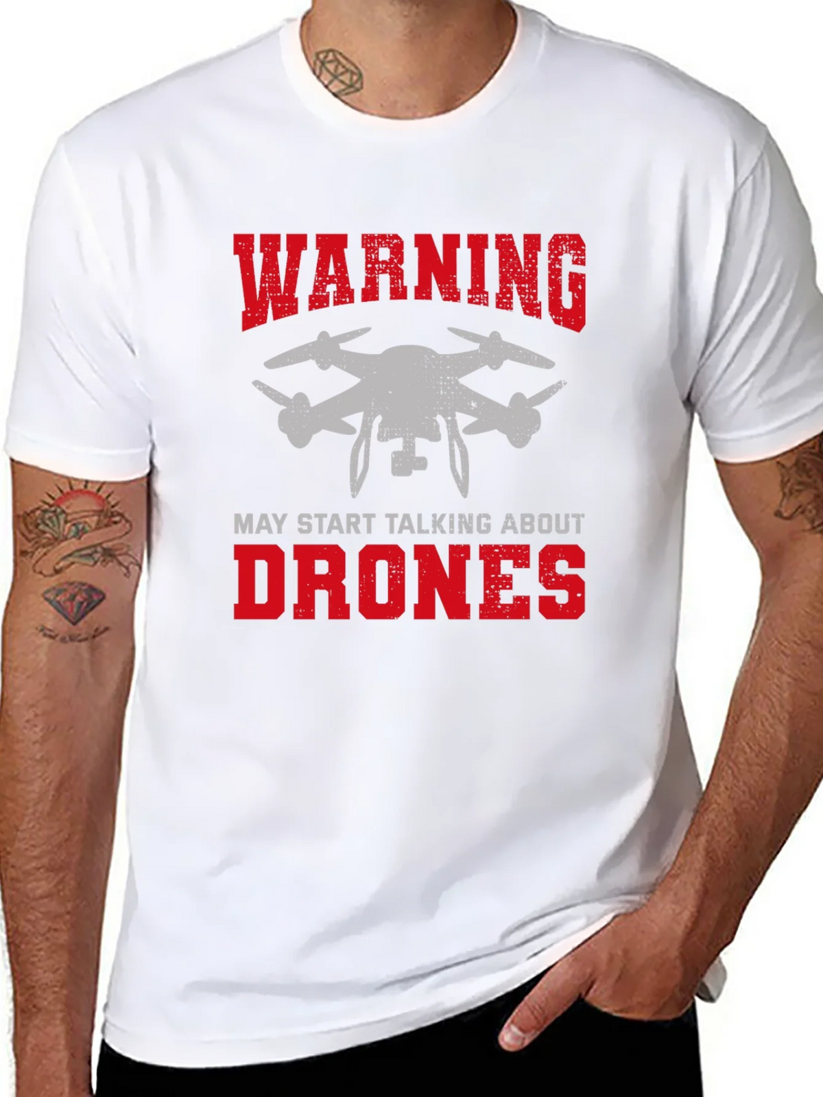 Warning May Start Talking About Drones Graphic Tee product image 10