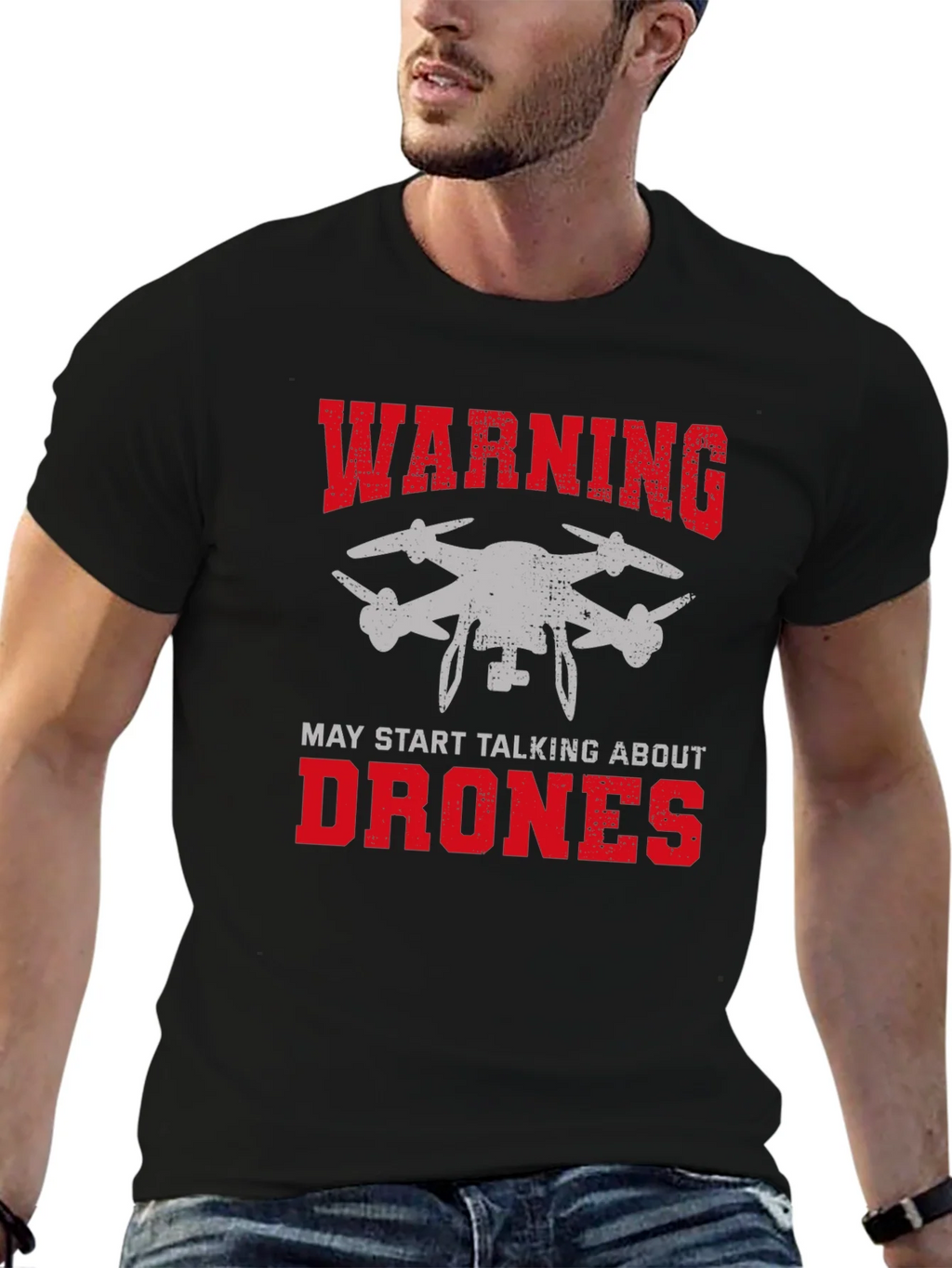 Warning May Start Talking About Drones Graphic Tee product image 9