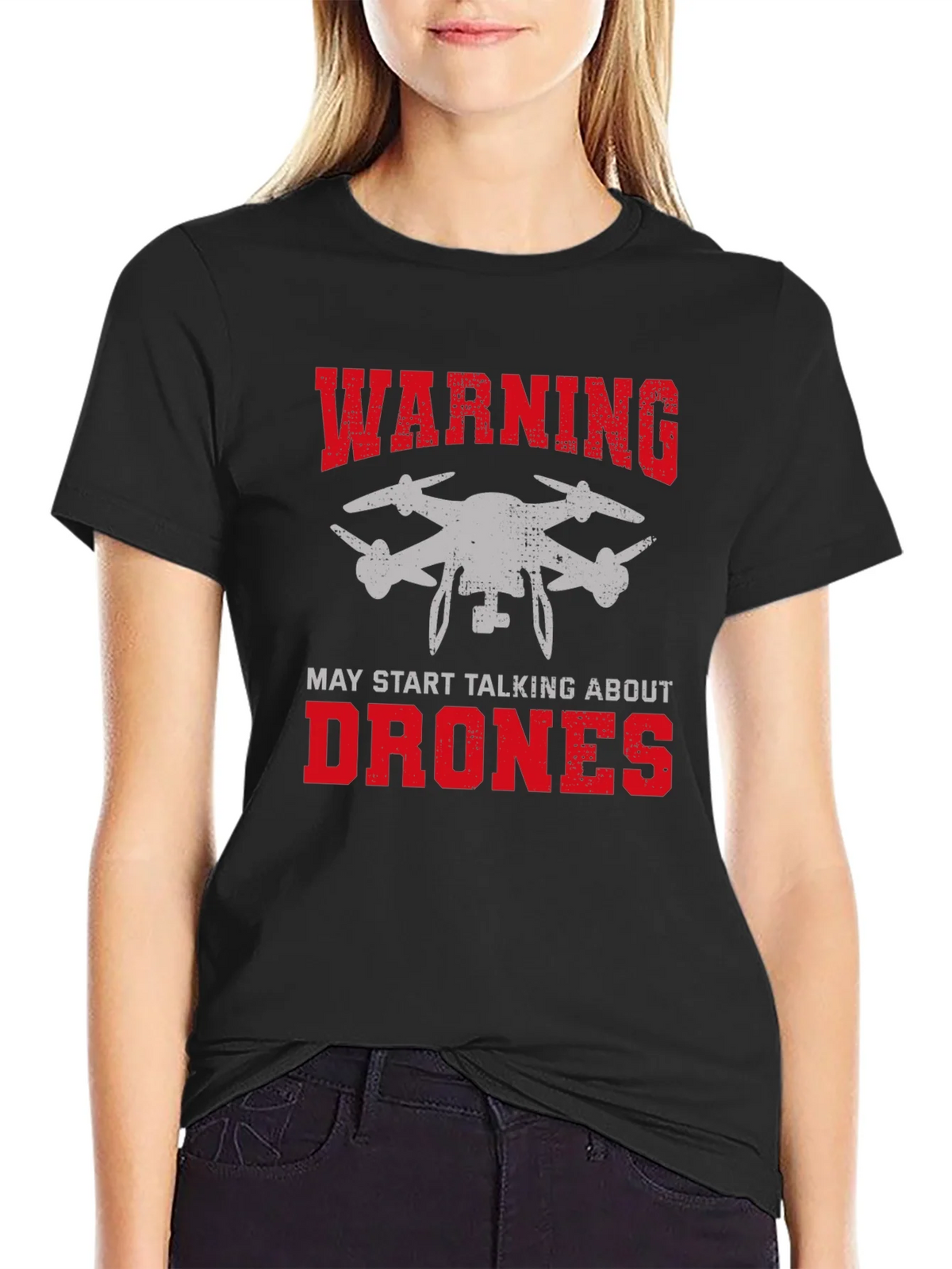 Warning May Start Talking About Drones Graphic Tee product image 5