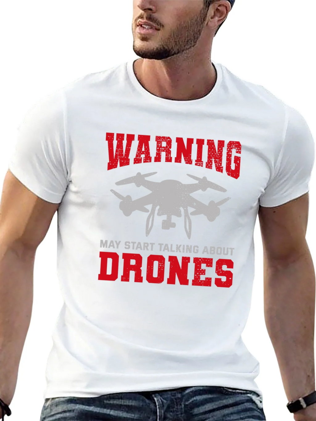 Warning May Start Talking About Drones Graphic Tee product image 4