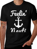 Feelin Nauti Anchor T-Shirt - Black Casual Tee product image 1