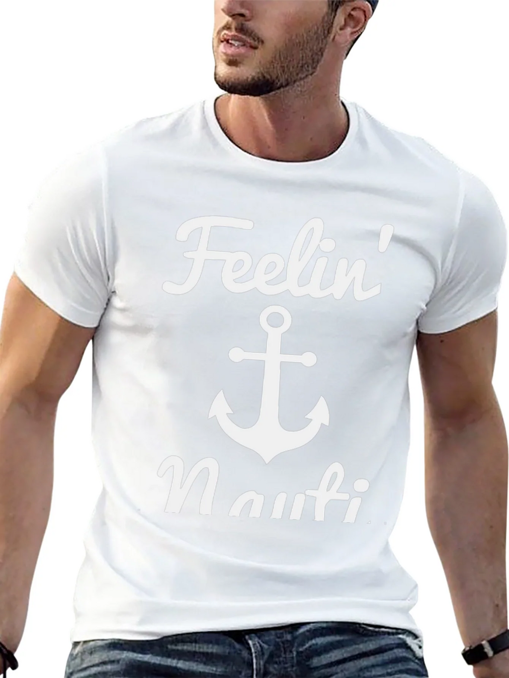 Feelin Nauti Anchor T-Shirt - Black Casual Tee product image 4