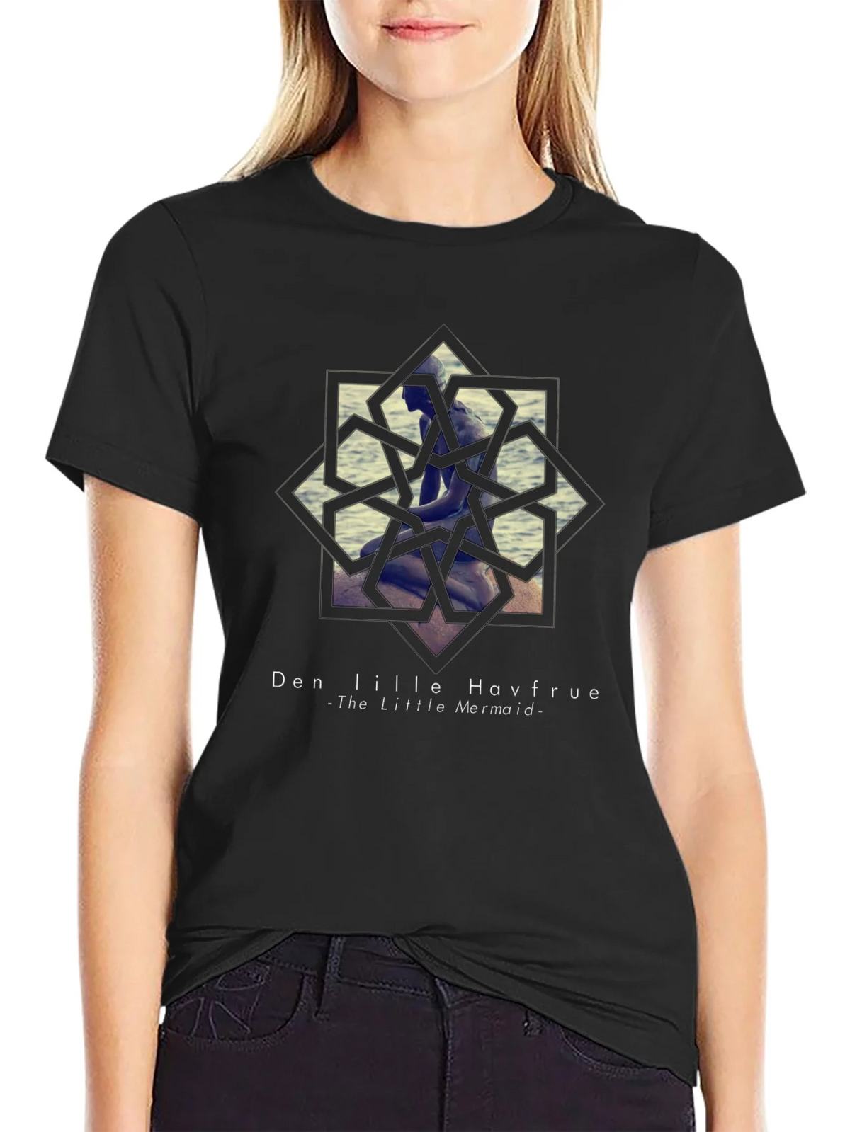 Little Mermaid Graphic Tee - Black Unisex T-Shirt product image 5