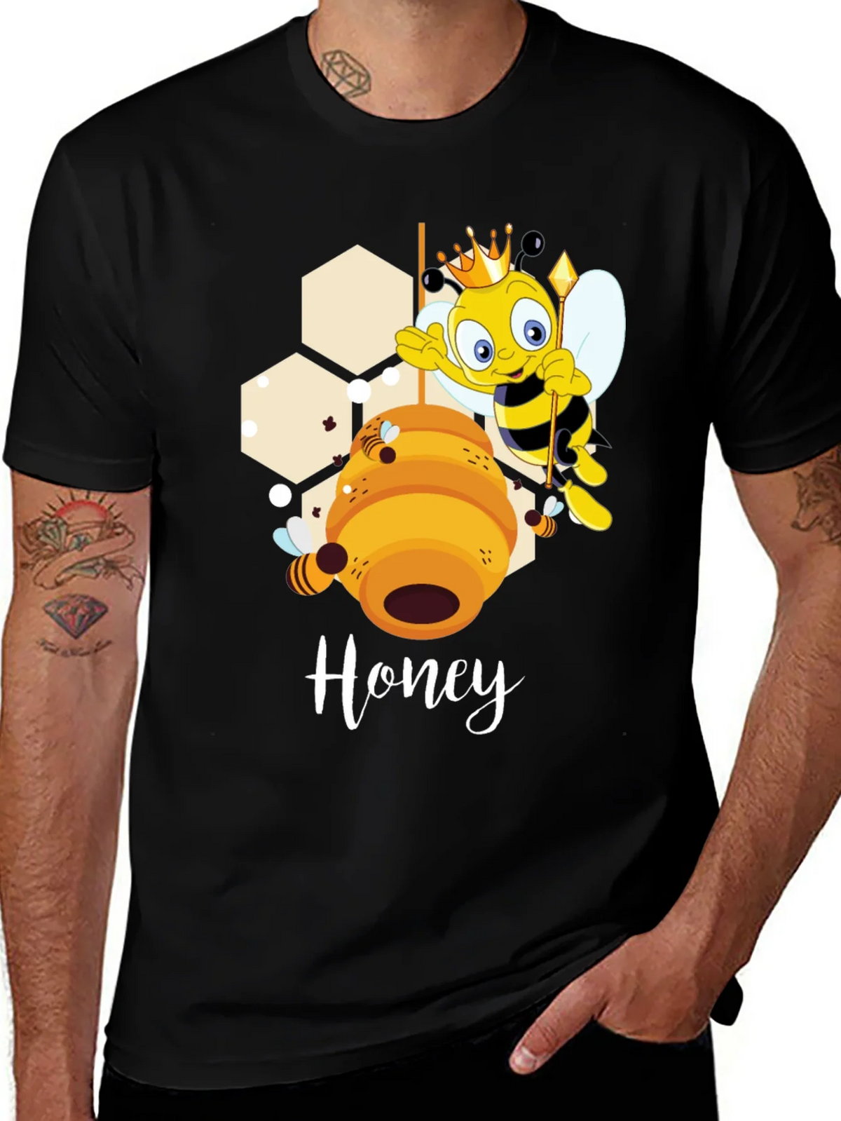 Honey Bee Cartoon Graphic T-Shirt product image 1