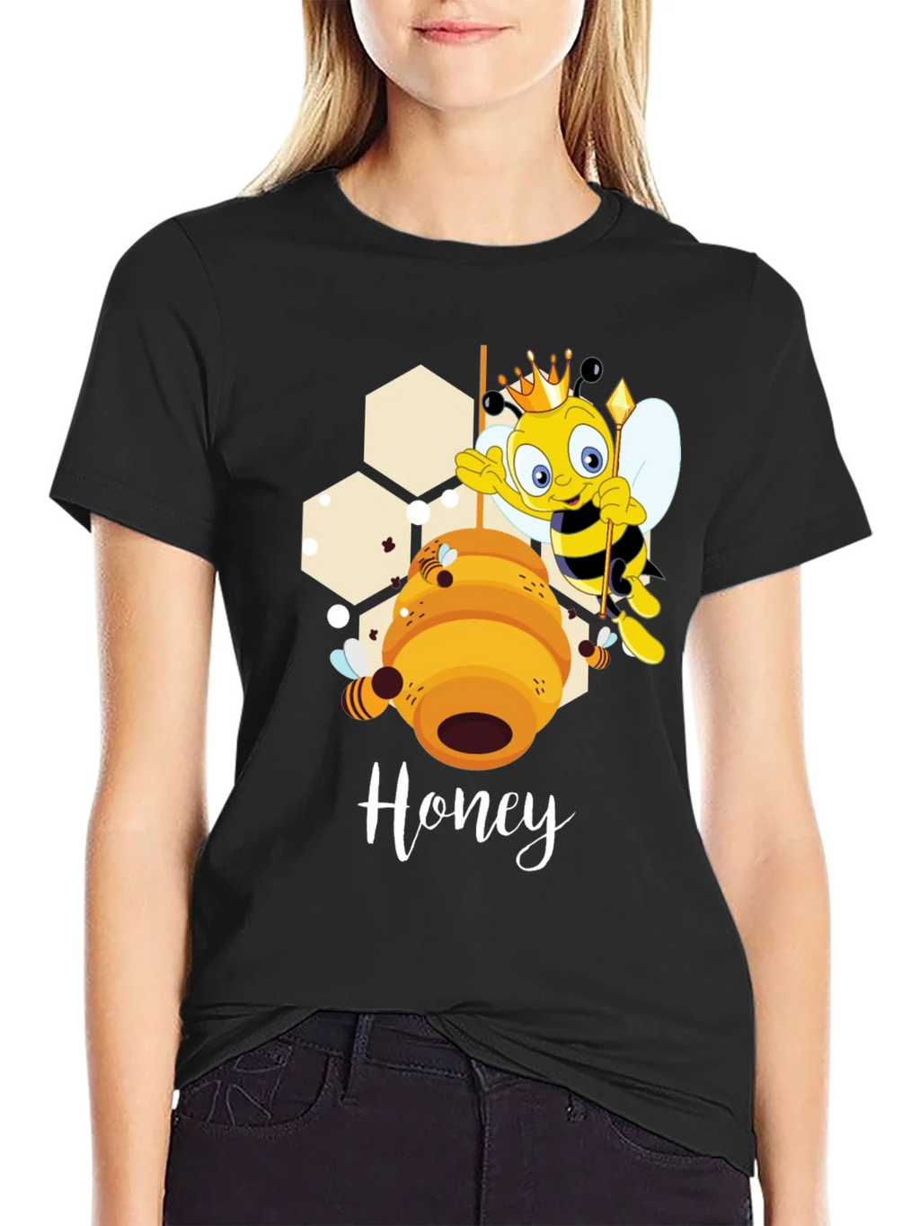 Honey Bee Cartoon Graphic T-Shirt product image 5