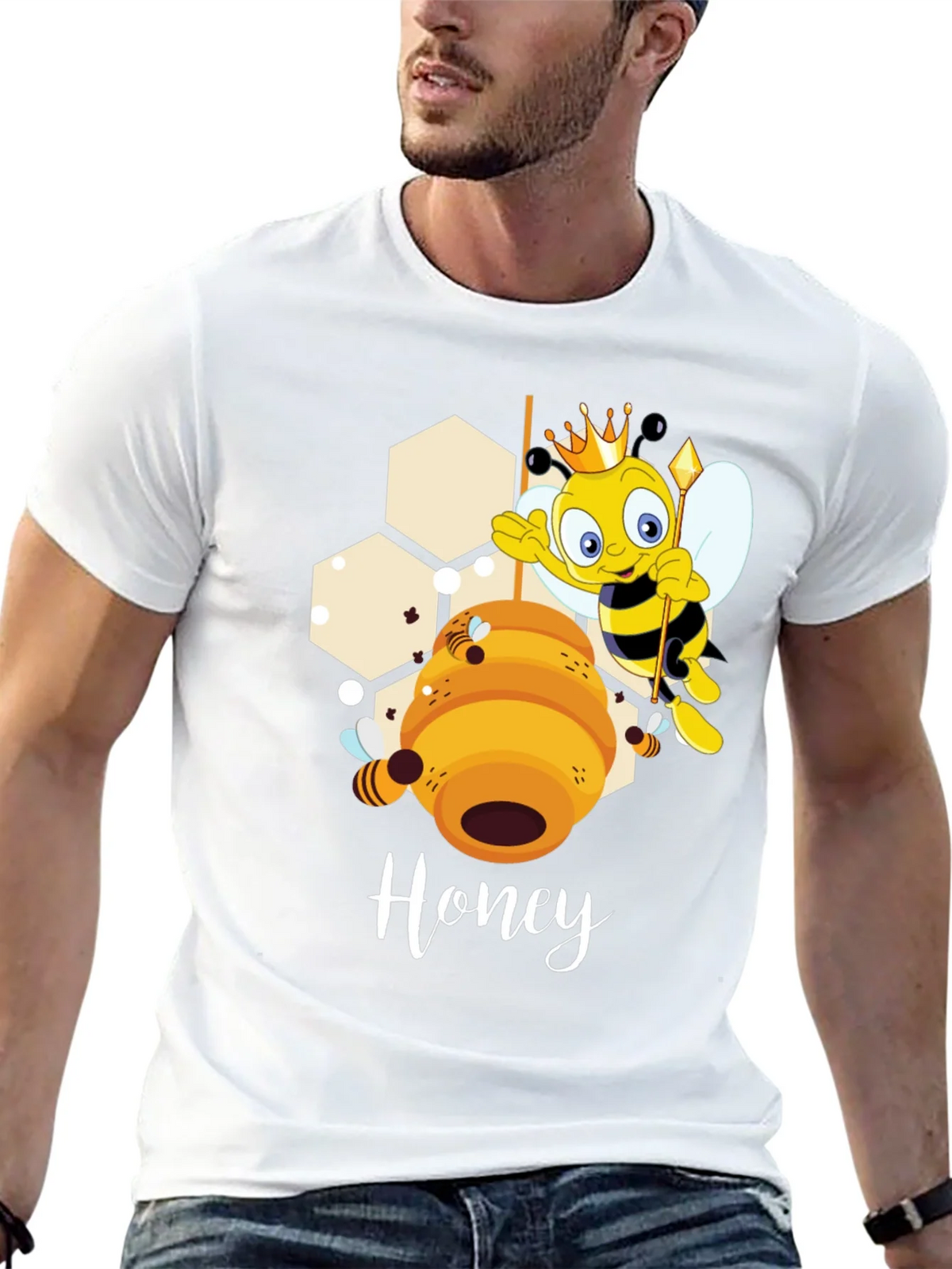 Honey Bee Cartoon Graphic T-Shirt product image 4