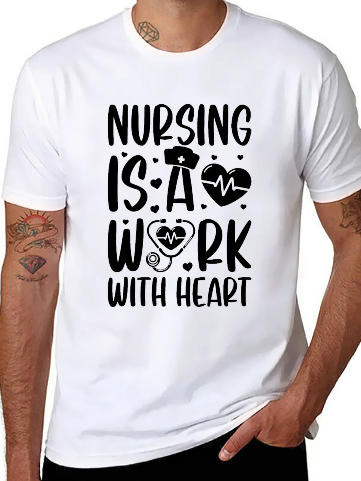 Nursing is a Work With Heart T-Shirt product image 10