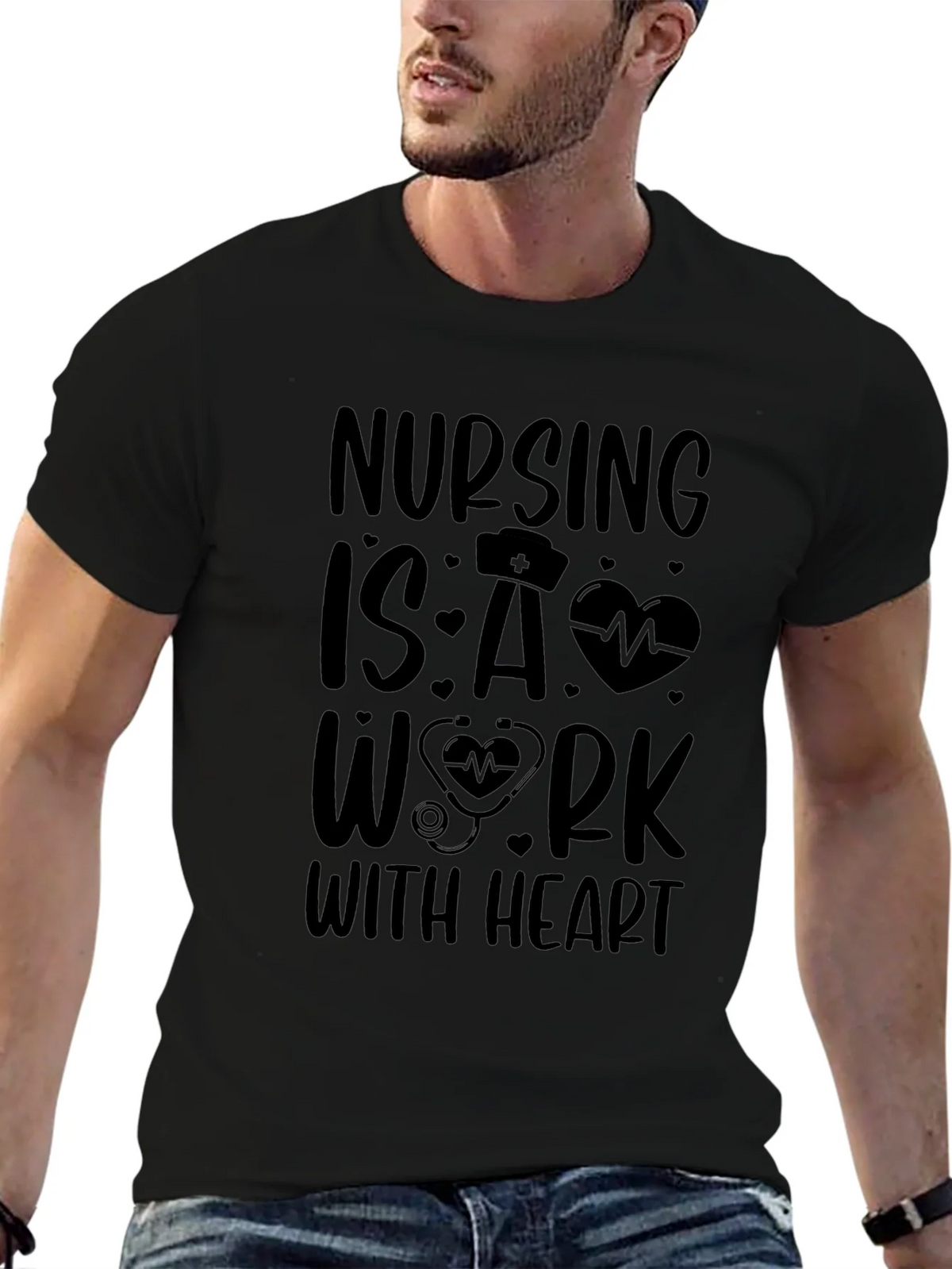 Nursing is a Work With Heart T-Shirt product image 9