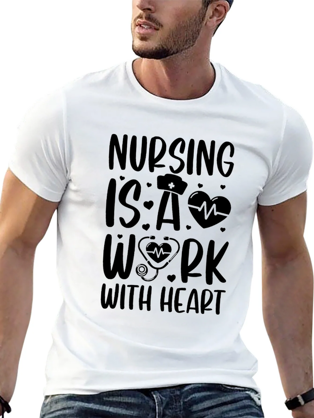 Nursing is a Work With Heart T-Shirt product image 4