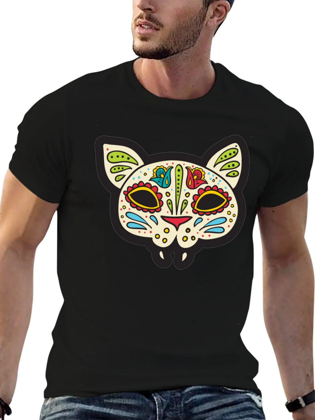 Sugar Skull Cat T-Shirt - Dia de los Muertos Style product image 9