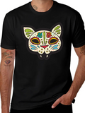 Sugar Skull Cat T-Shirt - Dia de los Muertos Style product image 1