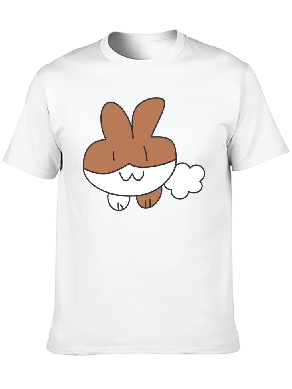 Cute Cartoon Bunny Black T-Shirt product image 12