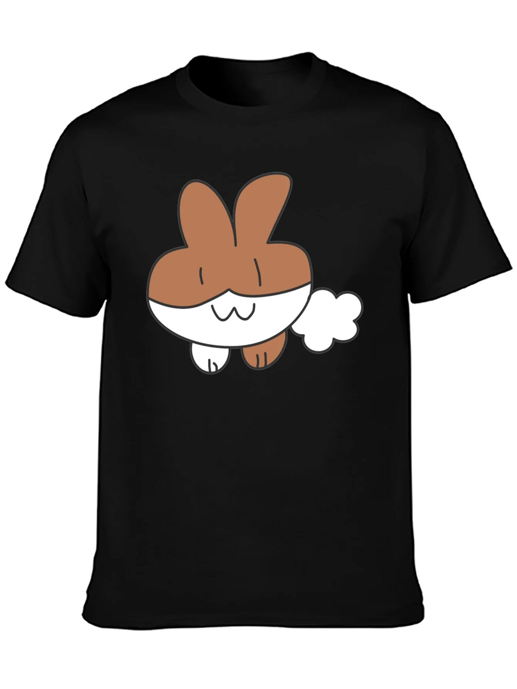 Cute Cartoon Bunny Black T-Shirt product image 6