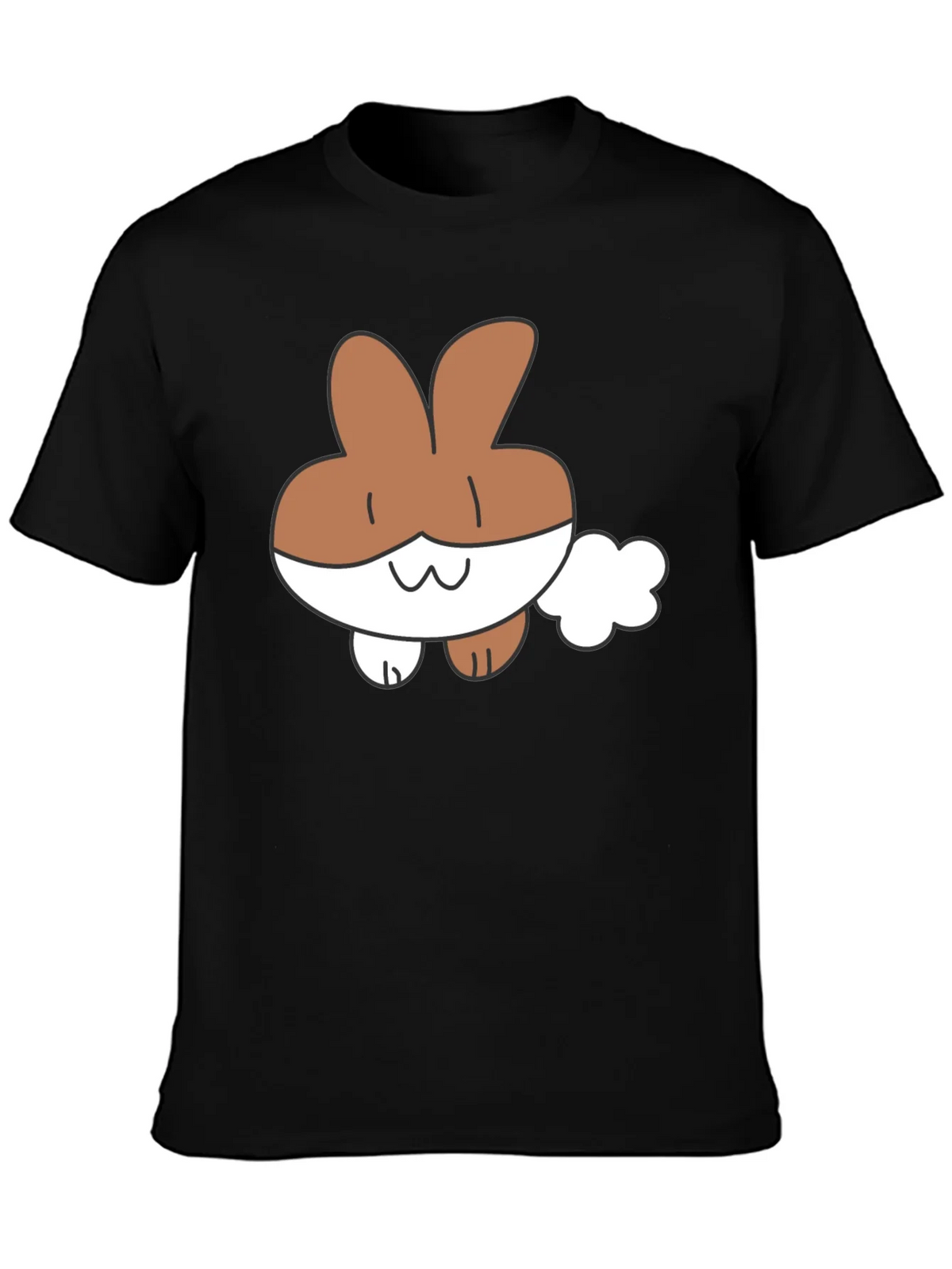Cute Cartoon Bunny Black T-Shirt product image 6